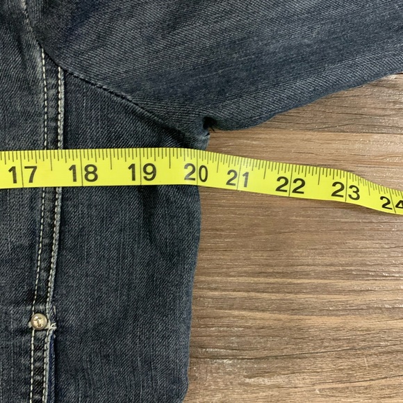 Chico's Platinum Rhinstone Jean Jacket Size Medium - Picture 10 of 12